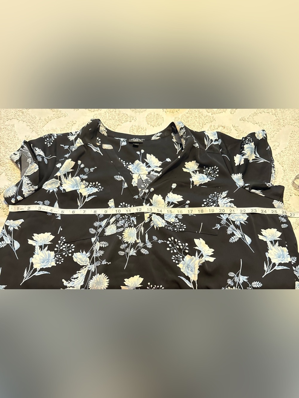 torrid Black Blouse with Light Blue Floral Print - Picture 5 of 8